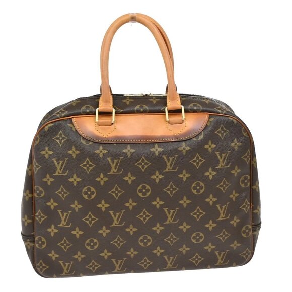 LOUIS VUITTON LV Logo Deauville Hand Bag Monogram Leather Brown M47270 30FC110 - Picture 3 of 15